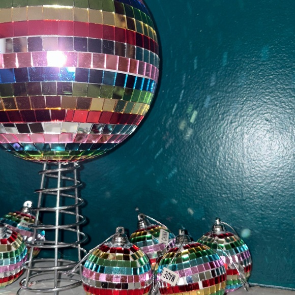 Cody Foster Rainbow Disco Ball Tree Topper w/ matching ornaments - Picture 2 of 2